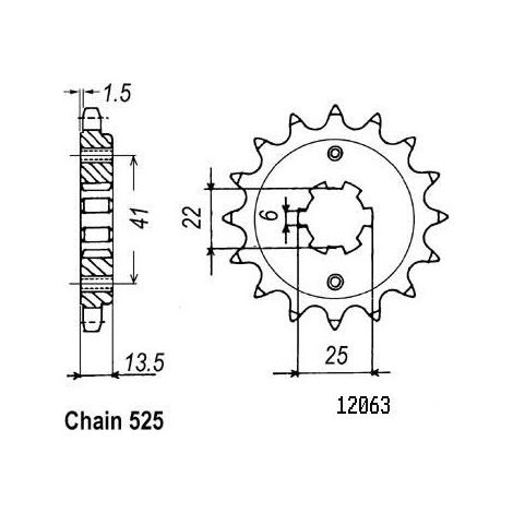 Pignon Honda - 525 - 15 Dents - Similaire JTF293 - Made in Germany