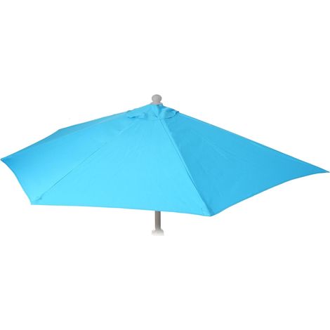 Funda de repuesto para sombrilla semicircular Parla, funda de repuesto para sombrilla, 270 cm, tejido con protección UV 50+, turquesa