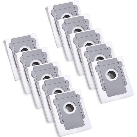 10 Sacs d'aspirateur pour iRobot Roomba i7 i7+ i3 i3+ i4 i4+ i6 i6+ j7 j7+ i8 i8+S9 S9+ E5 E6 E7 Clean Base, Sac à Poussière de Rechange Accessoire pour iRobot Roomba Allen Aspirateur (1/4)