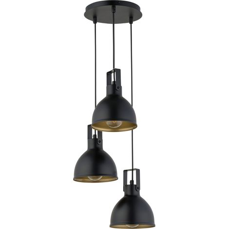 Suspension loft noire/or Mars Ø30 3xE27 Sigma Lighting