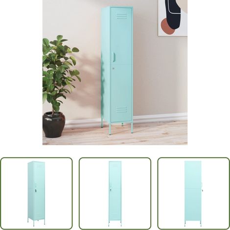 Armoire de rangement - Armoire à casiers Vert menthe 35x46x180 cm Acier (1/5)