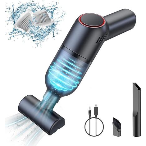 Aspirapolvere portatile senza fili: mini aspirapolvere portatile ricaricabile con elevata potenza di aspirazione, piccolo aspirapolvere portatile per auto e tappeti - Crezuo