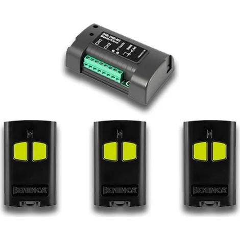 Beninca – Récepteur radio One2WB-MS avec 3 télécommandes TO.GO2VA à 2 canaux – Fréquence 433MHz – Tension 12V – KONE2WBMS (1/2)