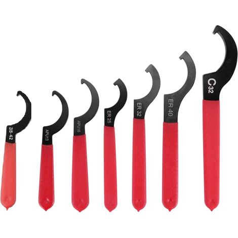 7PCS Coilover Clé Clé, Ensembles de Clés à Molette Professionnel Universel Poignée en Caoutchouc Clé Clé Outil (1/5)