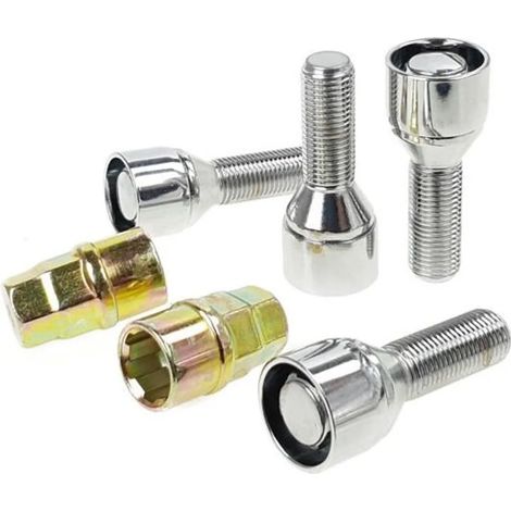 Écrous antivol pour jantes en alliage, M12×1,25, 28 mm, siège conique, lot d'écrous de fixation sécurisée pour roues auto (1/5)