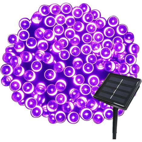 22m Solar Fairy Lights 200 Led 8 String Lights Ideal For Party, Wedding, Birthday And Outdoor Garden (violet, 1 Piece)