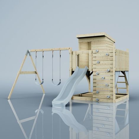 PolarPlay Tour de jeux Björn Bleu 415 x 396 cm Balançoire pour enfants