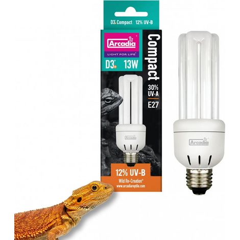 Bombilla compacta ARCADIA MINI Desert D3 (UVB 12%) 13W E27 (1/5)