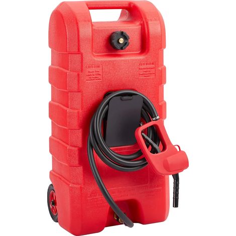 Caddy à carburant, conception robuste, pompe à siphon manuelle, ROUGE (1/2)