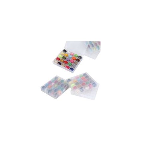 Bobines de couleurs assorties, fil à coudre, bobine vide avec boîtier transparent pour machine à coudre électrique domestique