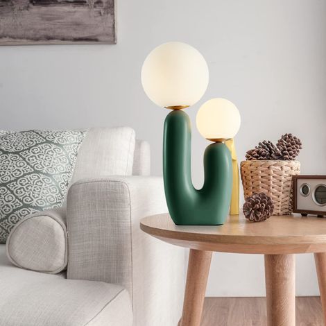 Lampe de bureau et de chevet,lampe de table nordique créative pour chambre et salon avec ampoules,vert (1/5)