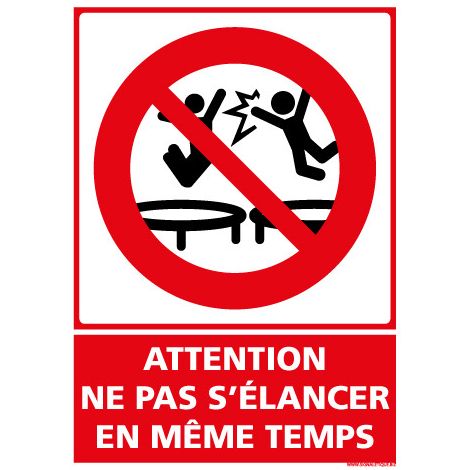 ATTENTION NE PAS S'ELANCER EN M ME TEMPS (D1163) - Adhésif - 75 x 105 mm