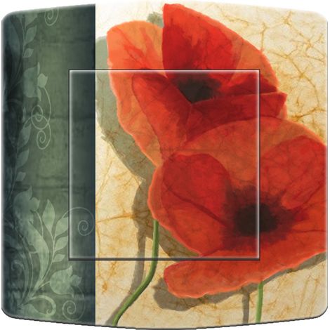Interrupteur décoré coquelicots