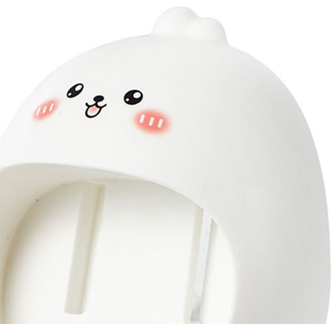 Porte-brosse à dents mignon et multifonctionnel, sans perçage, support mural pour brosse à dents en forme de petit lapin blanc, idéal pour la salle de bain. (1/5)