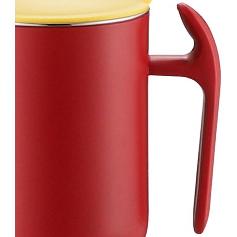 Doppelwandiger, isolierter Edelstahlbecher, 550 ml, auslaufsicher und hitzebeständig, mattierte Oberfläche, dunkelrot, ideal für Zuhause, Cafés und Büros. (1/4)