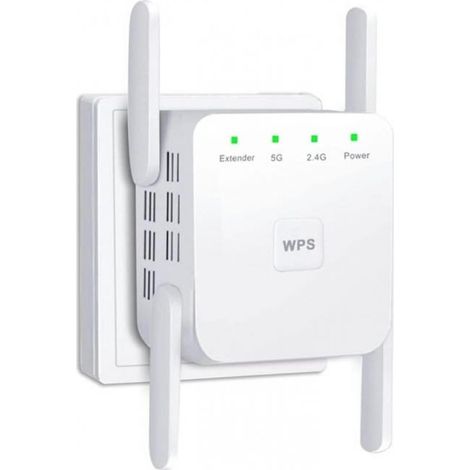 Répéteur Wi-Fi, extension de signal sans fil, améliore le signal Wi-Fi, 1200 Mbps, blanc (1/5)