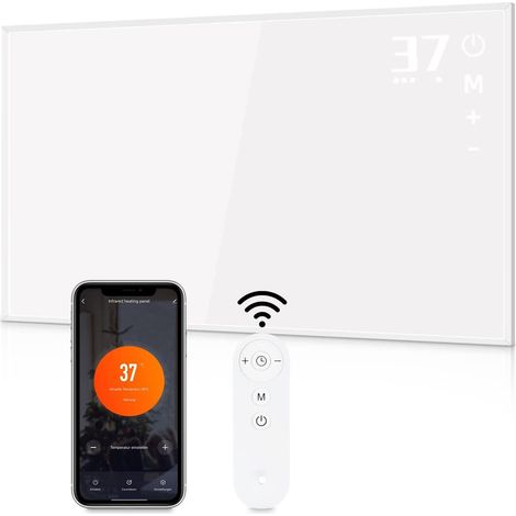 GBLY riscaldamento a infrarossi a parete - Riscaldatore a infrarossi da 600 watt APP Riscaldatore elettrico a risparmio energetico a parete con timer Radiatore elettrico con telecomando (1/5)