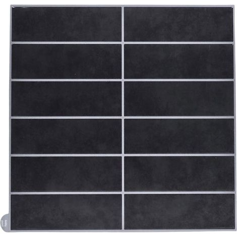 Lot de 4 Crédences Adhésives "Rectangle" 30cm Noir (1/4)