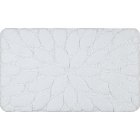 Badteppich SUPREME STONES, Steine, rutschfest, weich – weiß white 50x80 cm