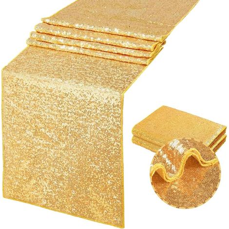 Tischläufer mit Goldglitzer für Weihnachts- und Geburtstagsdekorationen (1/5)