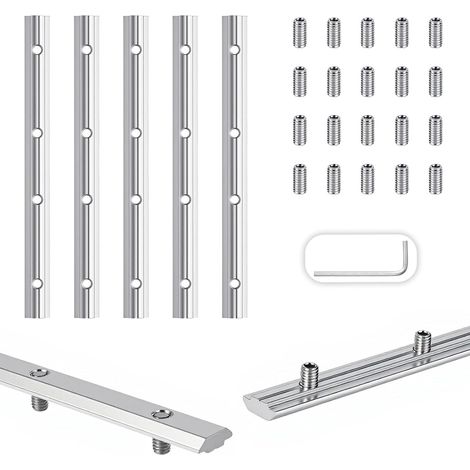 5 Pcs 180° Straight Line Internal Connector 40x40mm Aluminum Extrusion Profile with Screws and Hex Key for DIY Furniture (1/5)