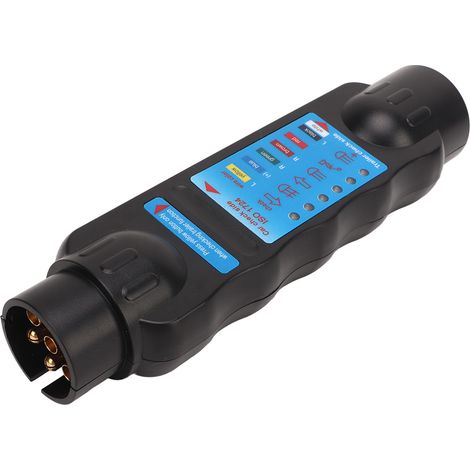 Testeur de circuit électrique 12V 7 broches pour remorque, outil de diagnostic de prise de feux de signalisation pour caravanes, vans et porte-vélos (1/5)