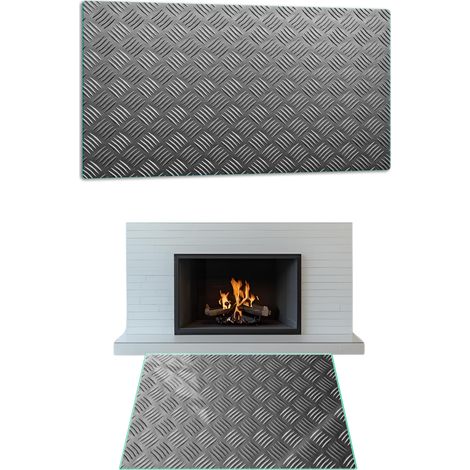 SOPORTE PARA CHIMENEA DE CRISTAL TEMPLADO DIMENSIONES 52x35cm GRÁFICOS METAL (1/5)