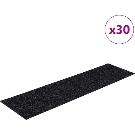 Maison Exclusive - Tappetini per scale autoadesivi 30 pz 76x20 cm neri rettangolari