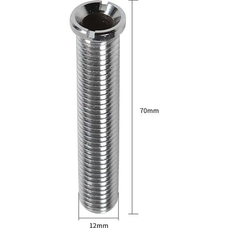 Vis creuse M12 x 70 mm pour évier - Vis creuse en laiton chromé - Vis de réglage pour bonde à tamis - Vis de réglage pour lavabos - Pièces de rechange pour évier Franke/Blanco (1/5)