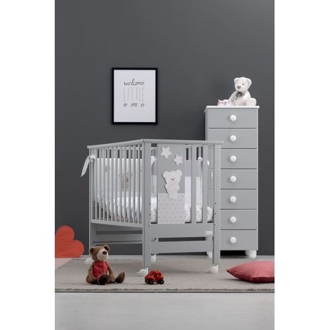 Lettino Contact Art Azzurra Design  Grigio chiaro letto per neonati sponde regolabili vernici atossiche bambini camera da letto cameretta