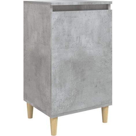 Mesita de noche con compartimento y puerta 40 x 35 x 70 cm madera de ingeniería gris DEC034013 (1/5)