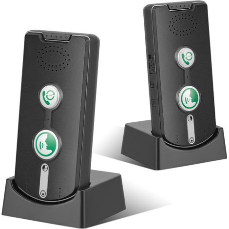 Talkie-walkie bidirectionnel 1000 m, Talkie-walkie intelligent à commande vocale simplifiée, Talkie-walkie sans fil pour bureau et maison (Noir)