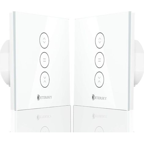 Interrupteur Volet Roulant Connecté WiFi, Commutateur Intelligent Volet Roulant Stores Connecté, Interrupteur Tactile Peut Éteindre la LED, Timer - 4 Packs (1/5)