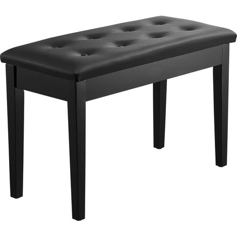 Banc de piano réglable avec rangement, assise rembourrée, bois, 750x360x515mm (1/5)
