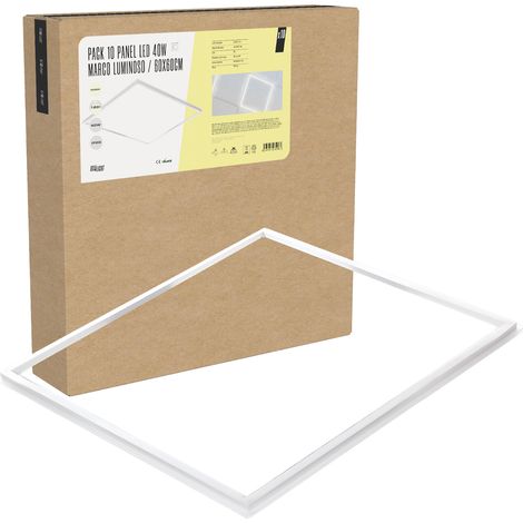Paquet 10 Panneau LED 40W 3 600Lm 6000ºK 60X60Cm Cadre Lumineux 40 000H [BX3-LPF-6060-40W-CW] (1/5)