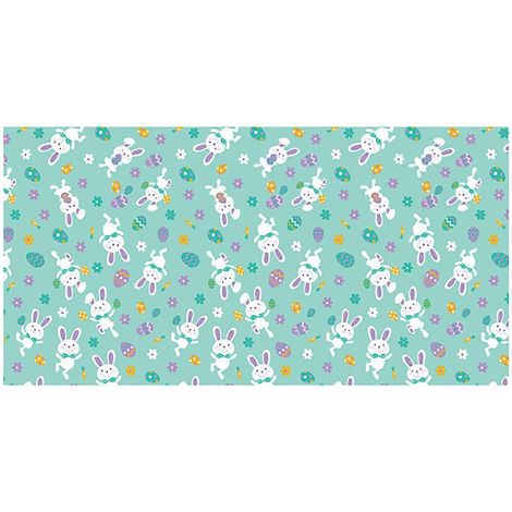 Nappe de Pâques imperméable à motif lapin, œuf, fleur et poussin, chemin de table multicolore pour la décoration de la maison, de la salle à manger et du bureau. (1/5)