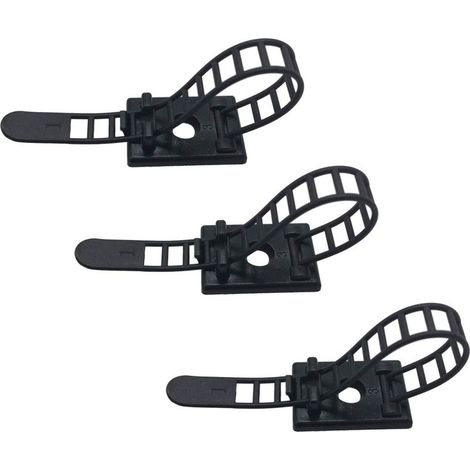 Pack of 25 self-adhesive cable clips including optional screws – Adjustable and reusable cable ties – Robust cable clips for home, office and DIY projects (1/5)