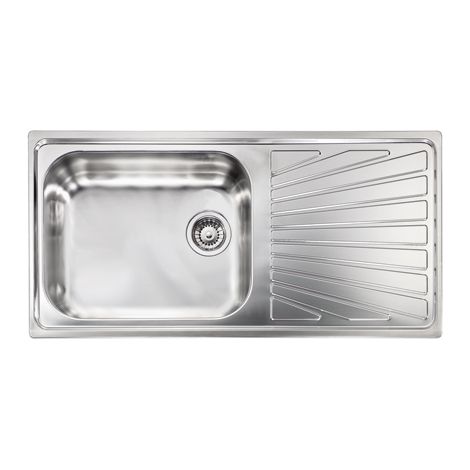 Lavello COMETA 100x50 1 vasca destra+ gocciolatoio ACCIAIO INOX