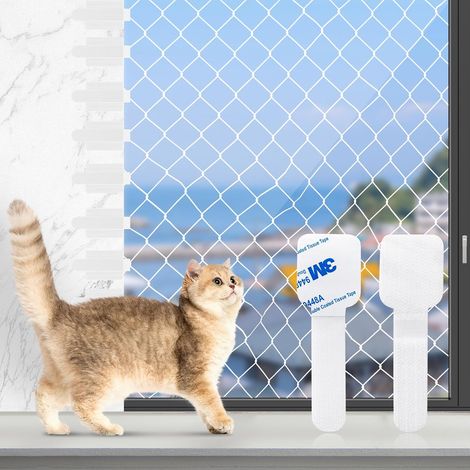 Outdoor Adhesive Hooks, 100 PCS Crochets adhésifs extérieur, Filet de protection pour chat, Crochet Fixation Filet Chat, Filet de sécurité pour Chat, Protection Balcon Chat sans percer (1/5)