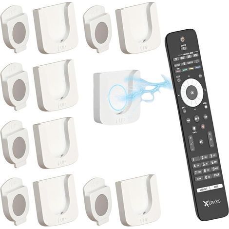 6 Pack Magnetic Remote Control Holder - Wall Mounted Remote Control Holder with Self-Adhesive Back for Home, School and Office (1/5)