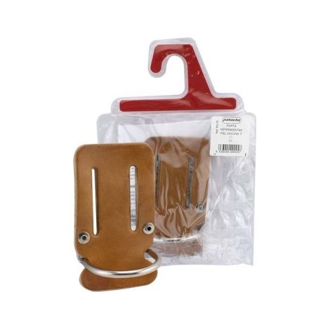 Porte-marteau en cuir naturel [BRAND] 7 x 11,5 cm Marron (1/5)