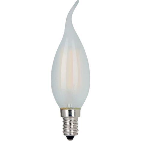 Alcapower Lampada LED Fiamma C37 Vetro Frost E14 4W 500lm 3000K Luce Calda 230V con Tecnologia a Basso Consumo Energetico ed Alta Durata
