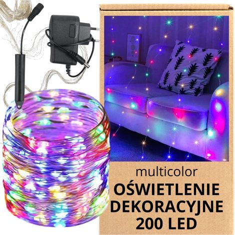 Energiesparender, mehrfarbiger LED-Lichtvorhang mit 200 LEDs (1/5)
