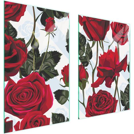 PIASTRA PROTETTIVA IN VETRO PER CUCINA 65x52 ROSE (1/5)