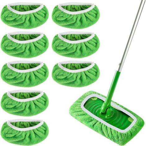 Pair Serpillères Humides pour Swiffer, Lot de 8, Haute Absorption de Saleté, Utilisation Humide et Sèche pour Nettoyage Efficace (1/5)