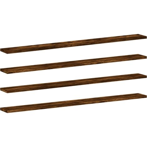 Étagères murales 4pcs chêne fumé 100x10x1,5 bois d'ingénierie (1/5)
