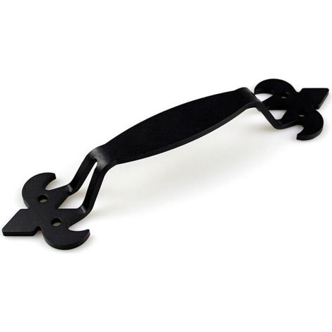 Poignée de porte de grange, poignée de porte en fer noir, poignée de porte coulissante en fonte avec vis (1/4)