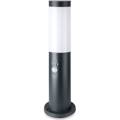 Lámpara de pie LED para jardín V-TAC, 45 cm, portalámparas E27 y sensor de movimiento, IP44, gris