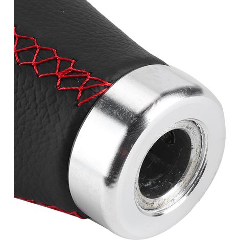 Boule de levier de vitesses universelle en cuir rouge pour voiture (1/5)