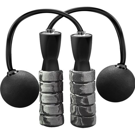 Corde à sauter, corde à sauter d'entraînement sans corde pour le fitness, corde à sauter sans fil lestée et ajustable (1/5)